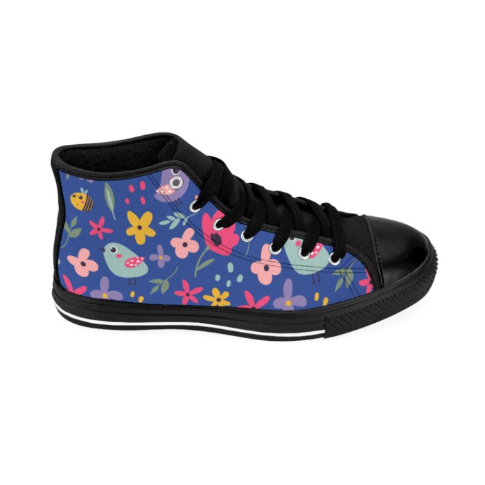 Birds and the Bees Blue Women's High-top Sneakers (Blue edition) - Image 6