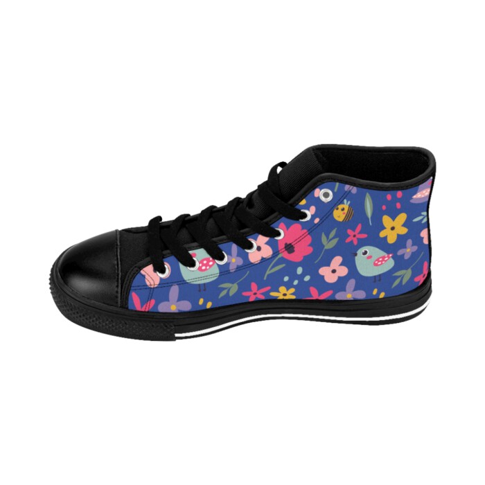 Birds and the Bees Blue Women's High-top Sneakers (Blue edition) - Image 7