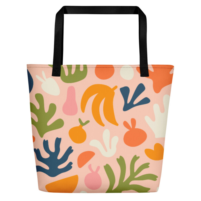 Joyous Pink Beach Bag (w Grateful pocket)