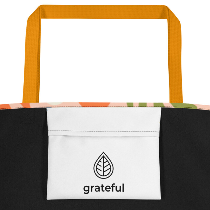 Joyous Pink Beach Bag (w Grateful pocket) - Image 4
