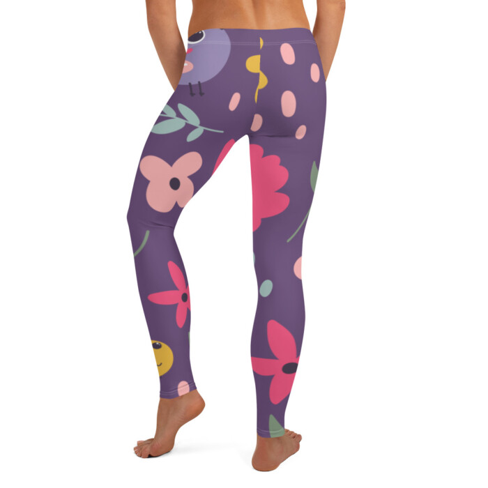 Birds and the Bees Purple Leggings (Grand range) - Image 3