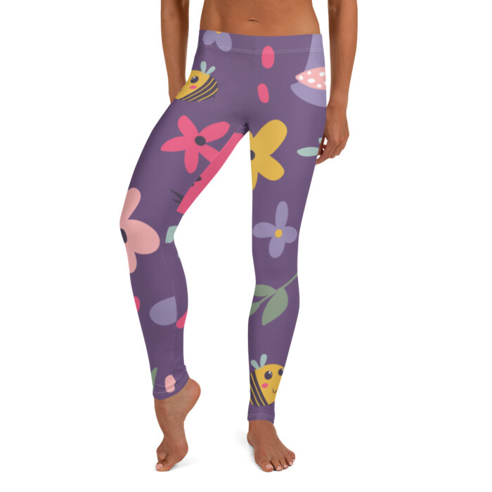 Birds and the Bees Purple Leggings (Grand range) - Image 4