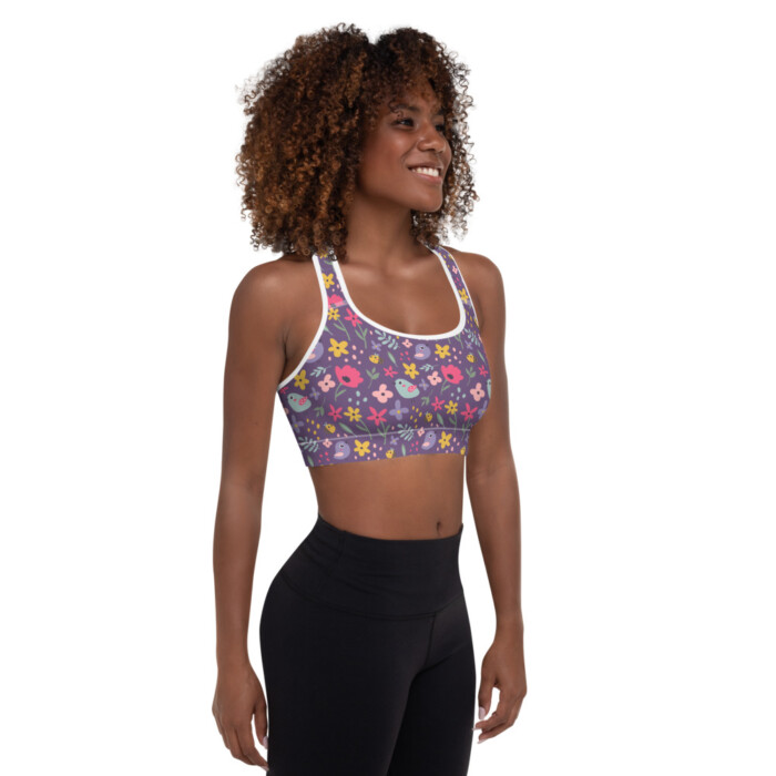 Birds and the Bees Purple Padded Sports Bra (delicate range) - Image 7