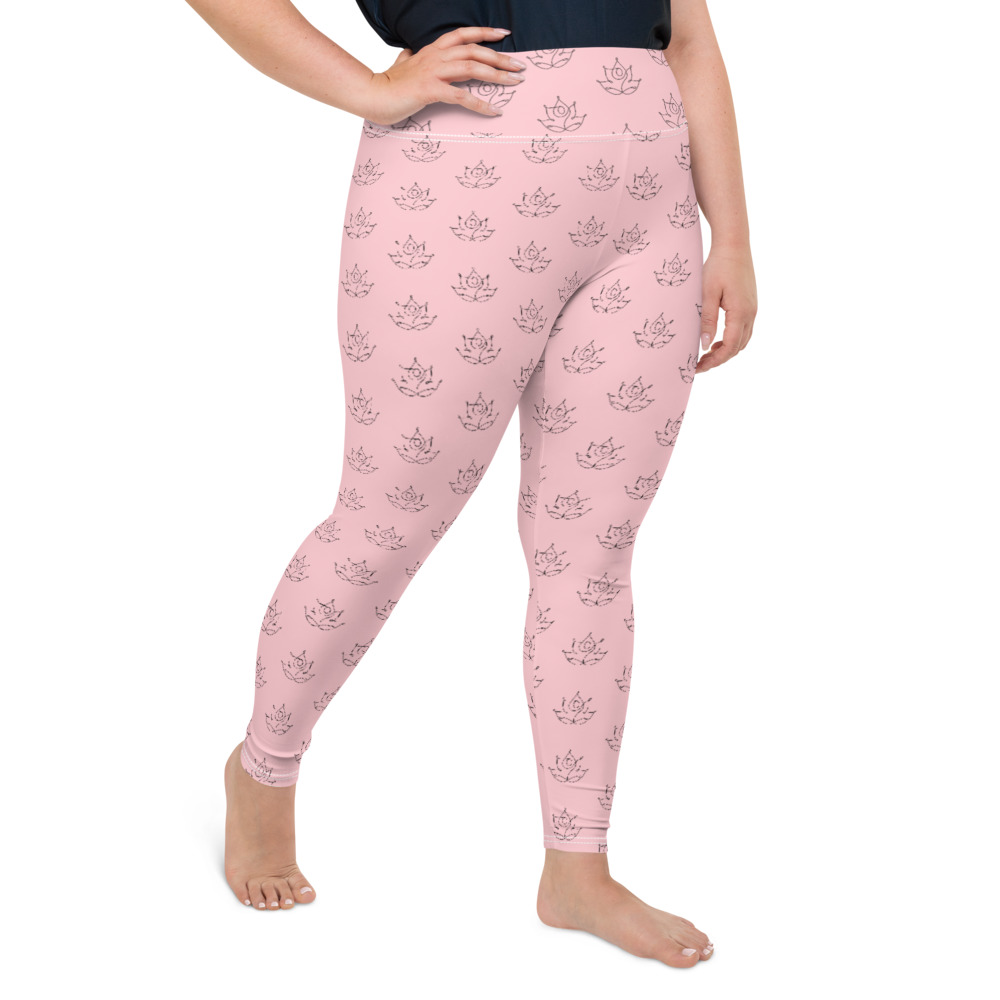 han Primitiv Bedstefar Lovely Lotus Plus Size Leggings (Pink edition) - Hot Yoga Doctor