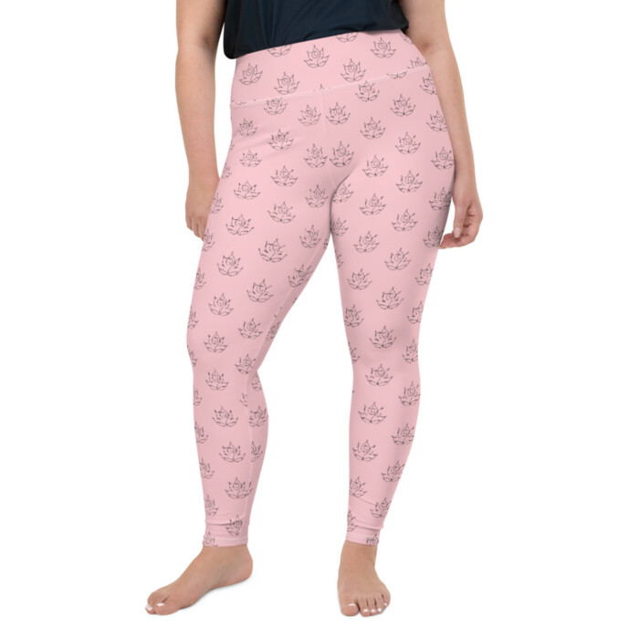 Lovely Lotus Plus Size Leggings (Pink edition) - Image 2