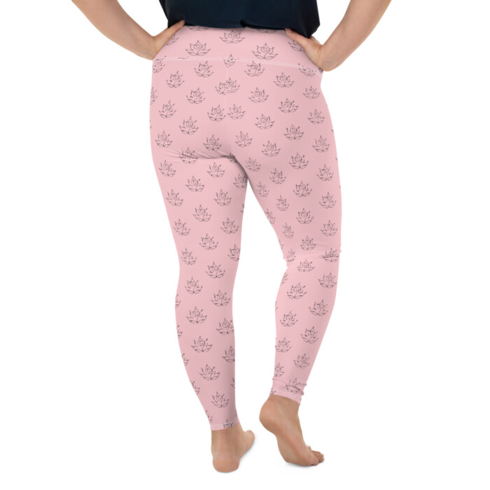 Lovely Lotus Plus Size Leggings (Pink edition) - Image 3