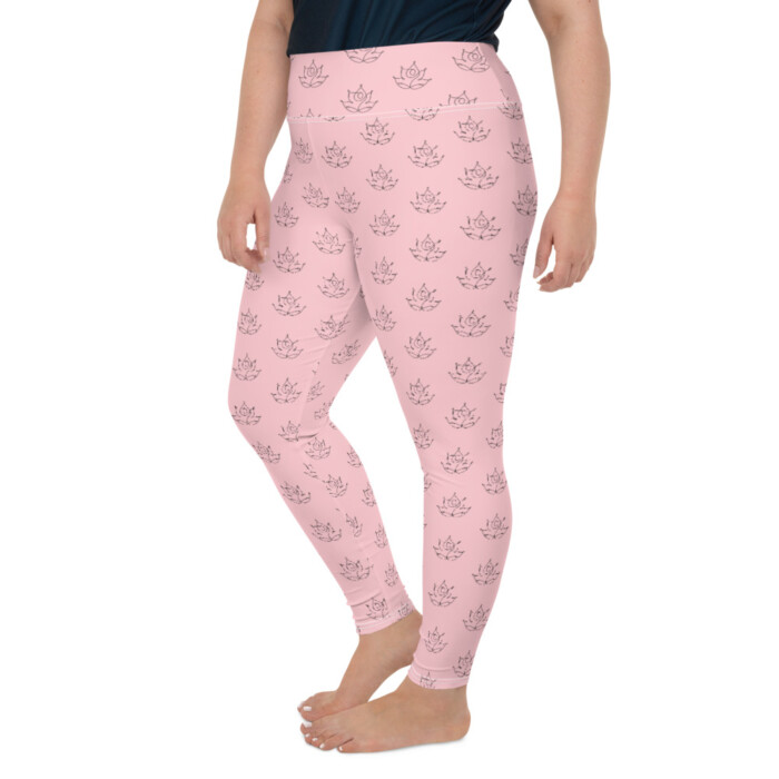 han Primitiv Bedstefar Lovely Lotus Plus Size Leggings (Pink edition) - Hot Yoga Doctor