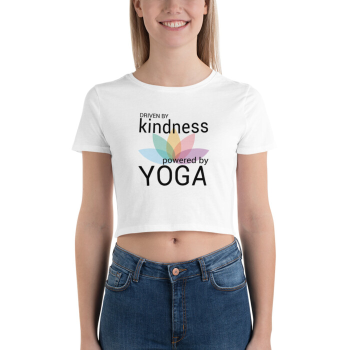Driven by Kindness, Powered by Yoga, Women’s Crop Tee