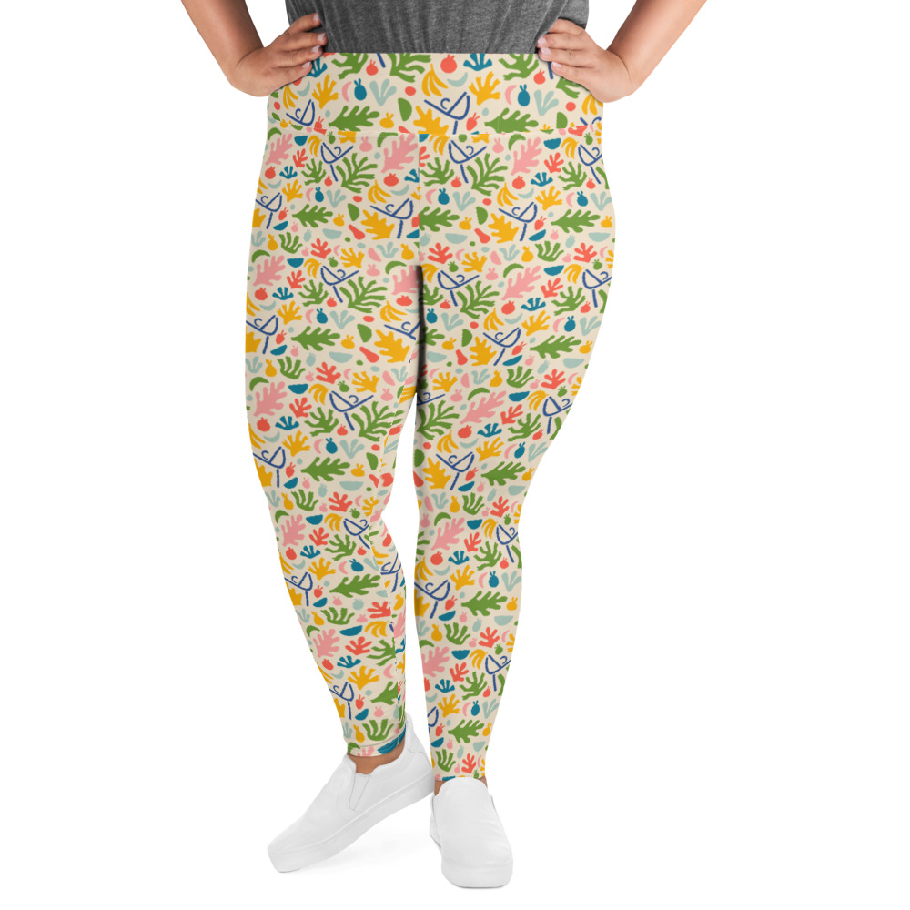 Summer Joy Plus Size Leggings (yellow-delicate range) - Hot Yoga Doctor