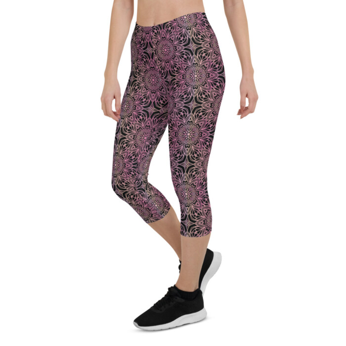 Liquid Crystal Mandala Capri Leggings - Image 10