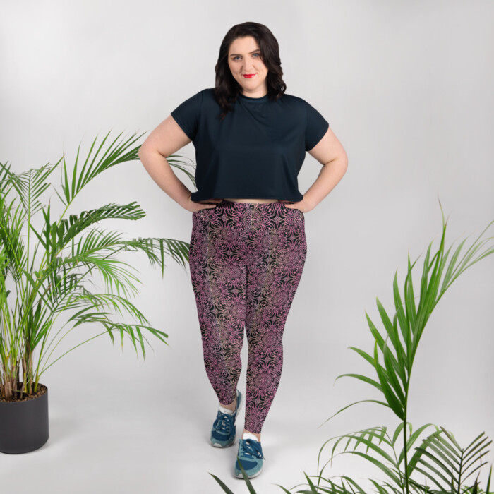 Liquid Crystal Mandala Plus-Size Leggings