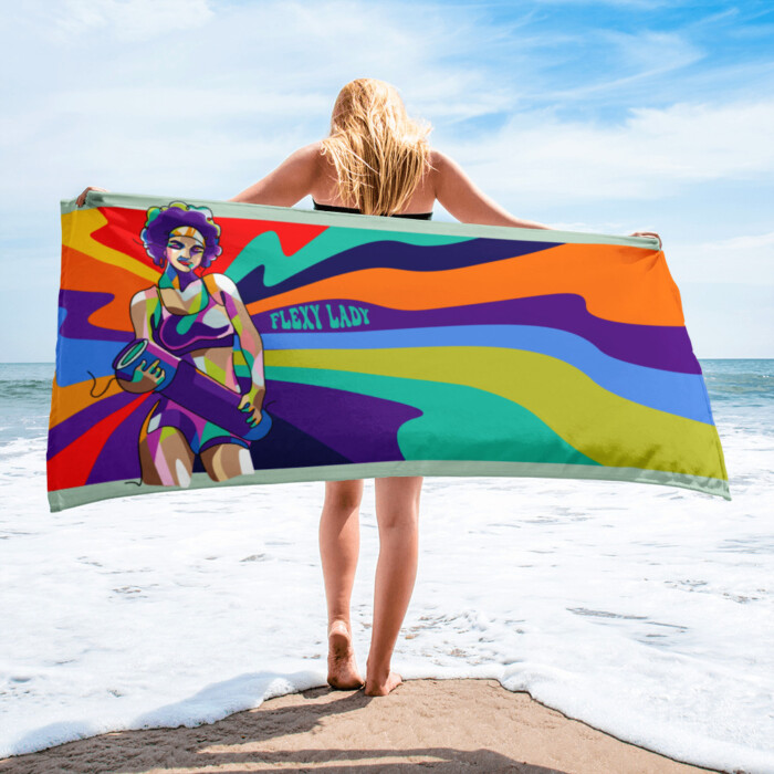 Flexy Lady Psychedelic Green Towel